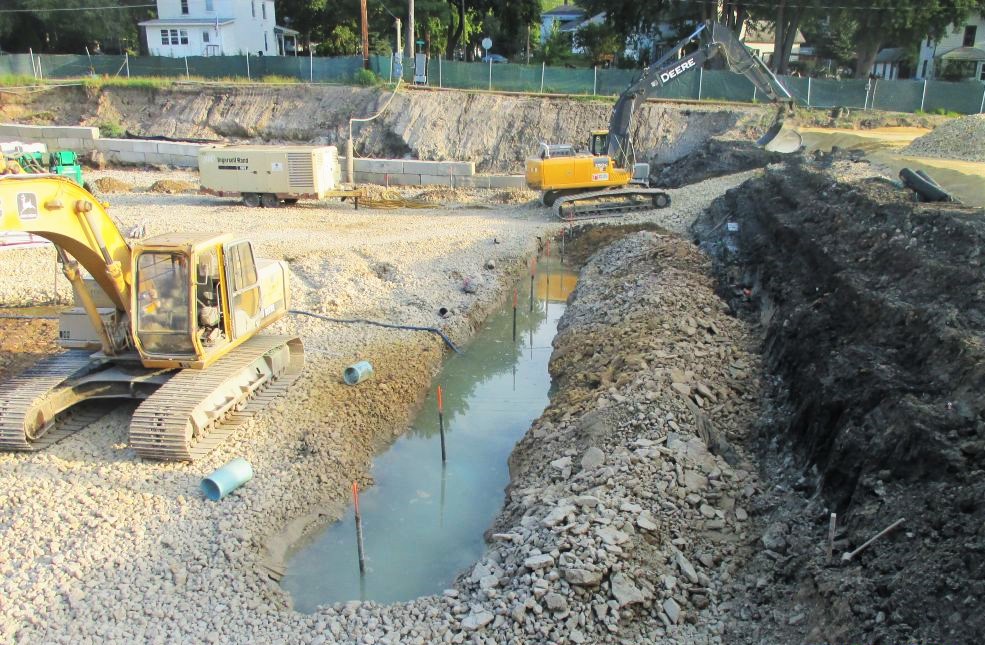 Utilization of rock anchors in construction of a new wastewater treatment facility in Savanna, Illinois. Work done by MSA Professional Services