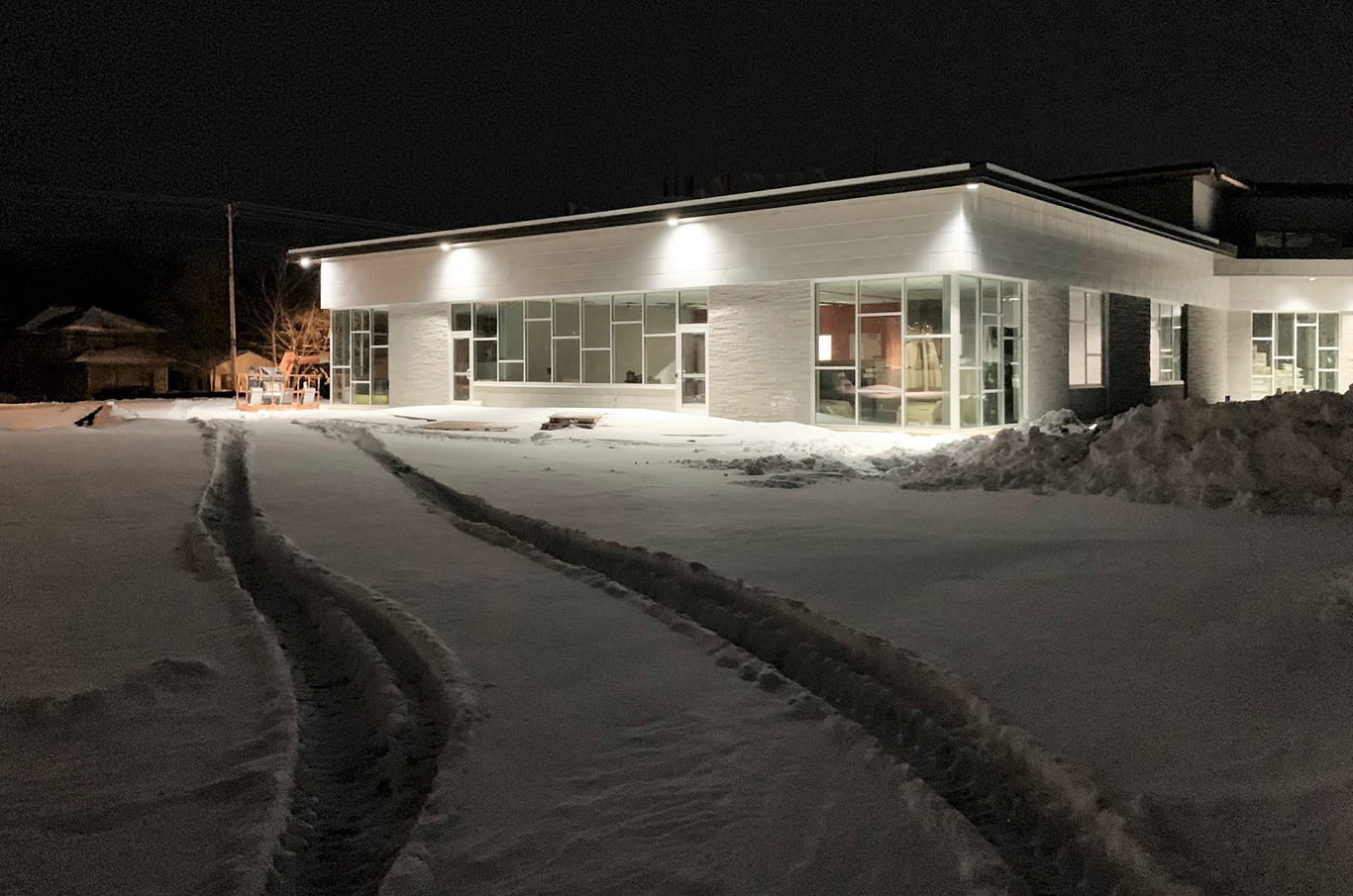 Nighttime image of new MSA Professional Services office in Madison, Wisconsin.
