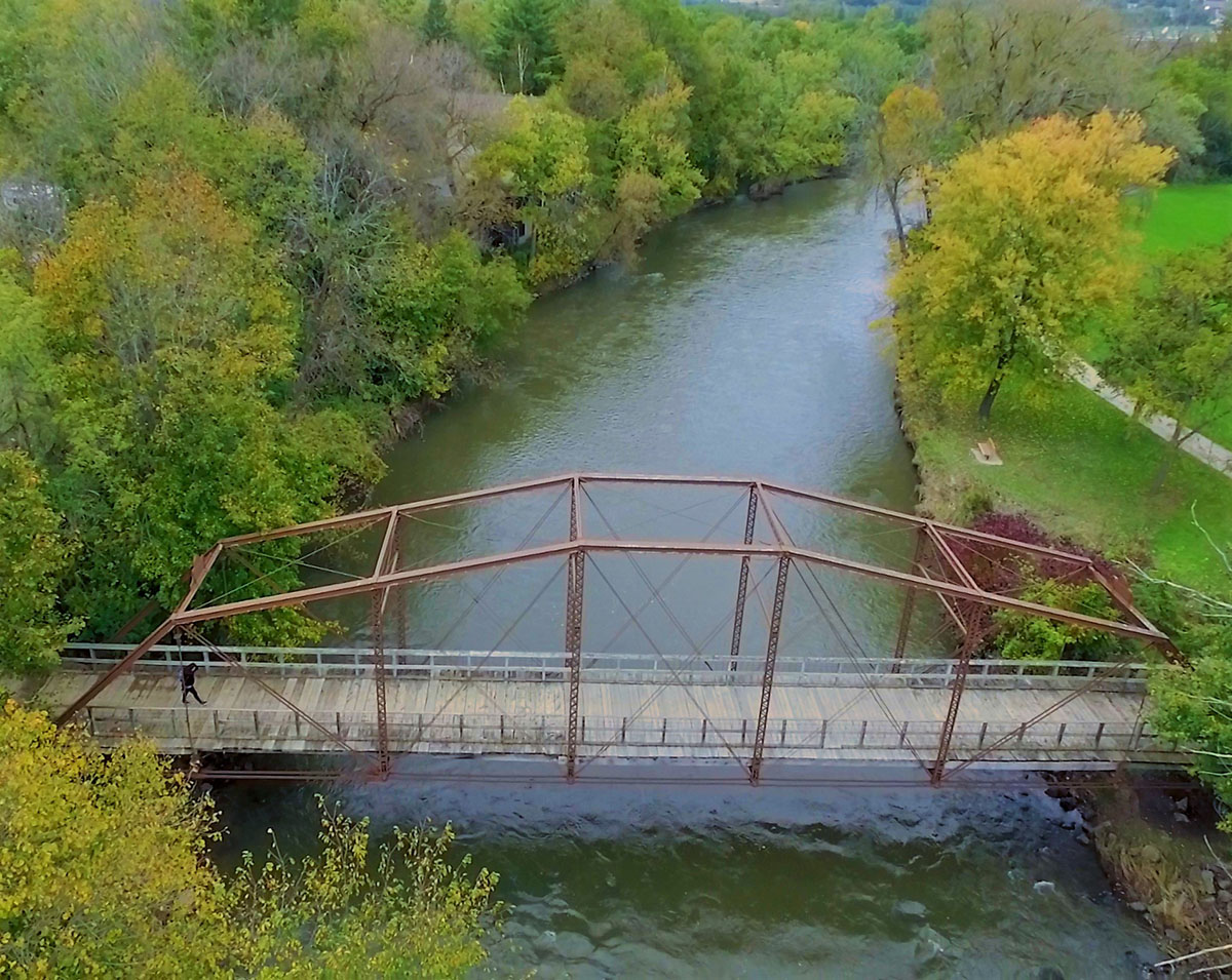 Bridge over the Baraboo River in Wisconsin 