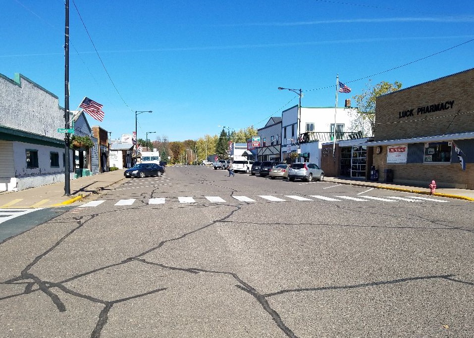 Luck Wisconsin Main Street Cracking