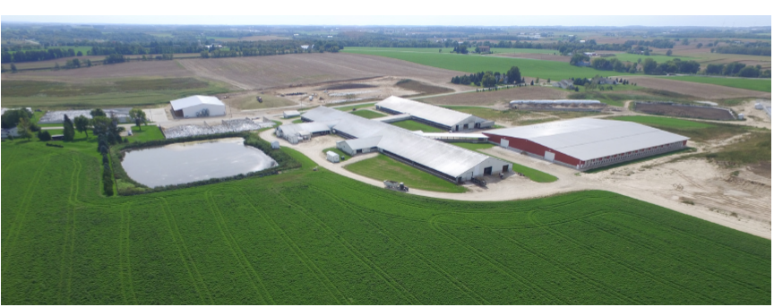 Sunset Farms Allenton WI Aerial View