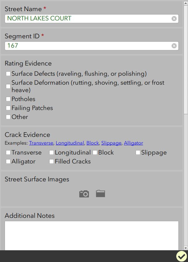 Lindstrom_MN_GIS_Pavement Inspection App