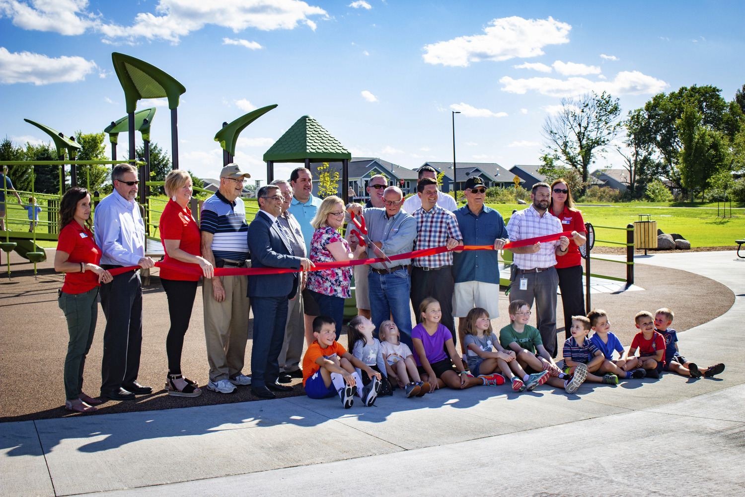 Stakeholders gather to celebrate the grand opening of Lowe Park.