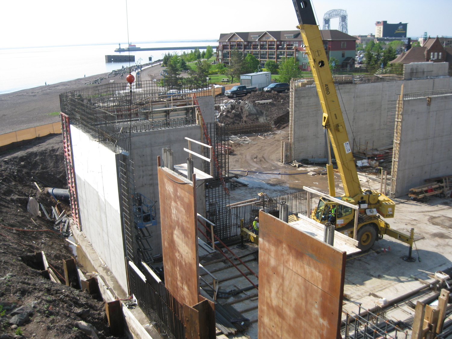 Construction of a large new sanitary sewer overflow basin in Duluth, Minnesota, protects Lake Superior. 