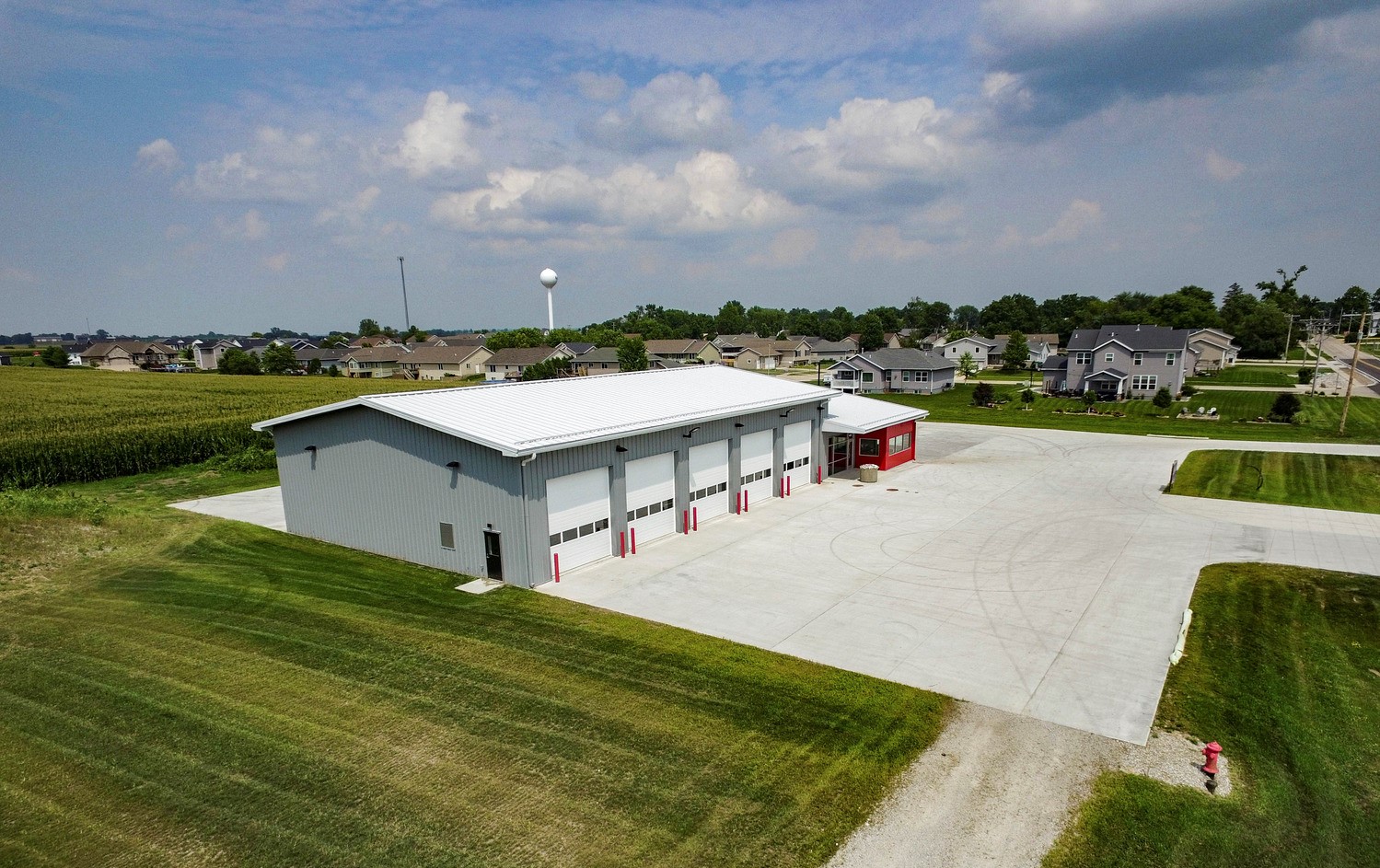 New volunteer fire station in Alburnett, Iowa, site design by MSA Professional Services, Inc. 
