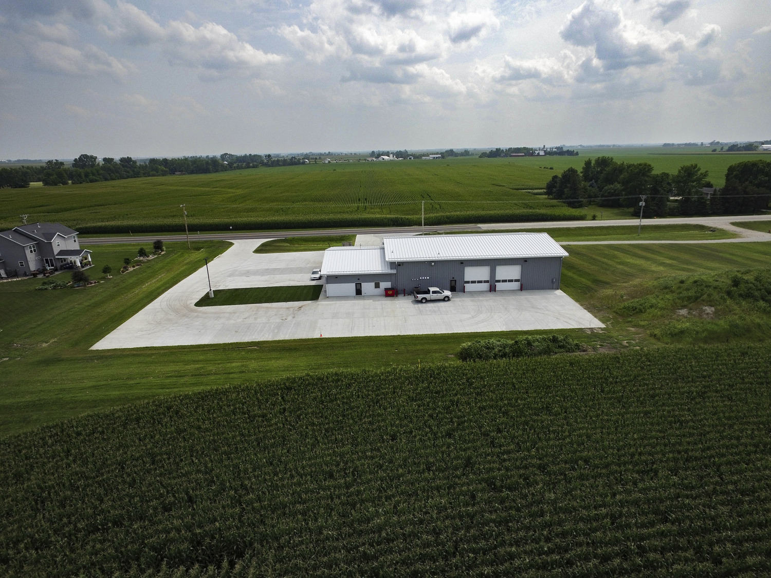 New volunteer fire station in community of Alburnett, Iowa, site design by MSA professional services, inc. 