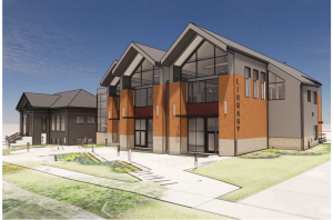 Design renderings for the new Carnegie-Schadde Public Library in Baraboo, Wisconsin. 