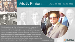 Honoring Former MSA President, Matt Pinion