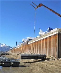 Dillon Marina, located in the mountains of Summit County in Colorado, installed a retaining wall as part of its 2008 Waterfront Master Plan.